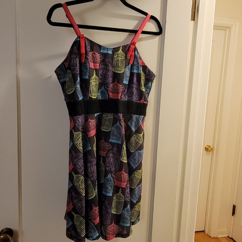 Too Fast XL skeleton bird in birdcage dress Goth Punk